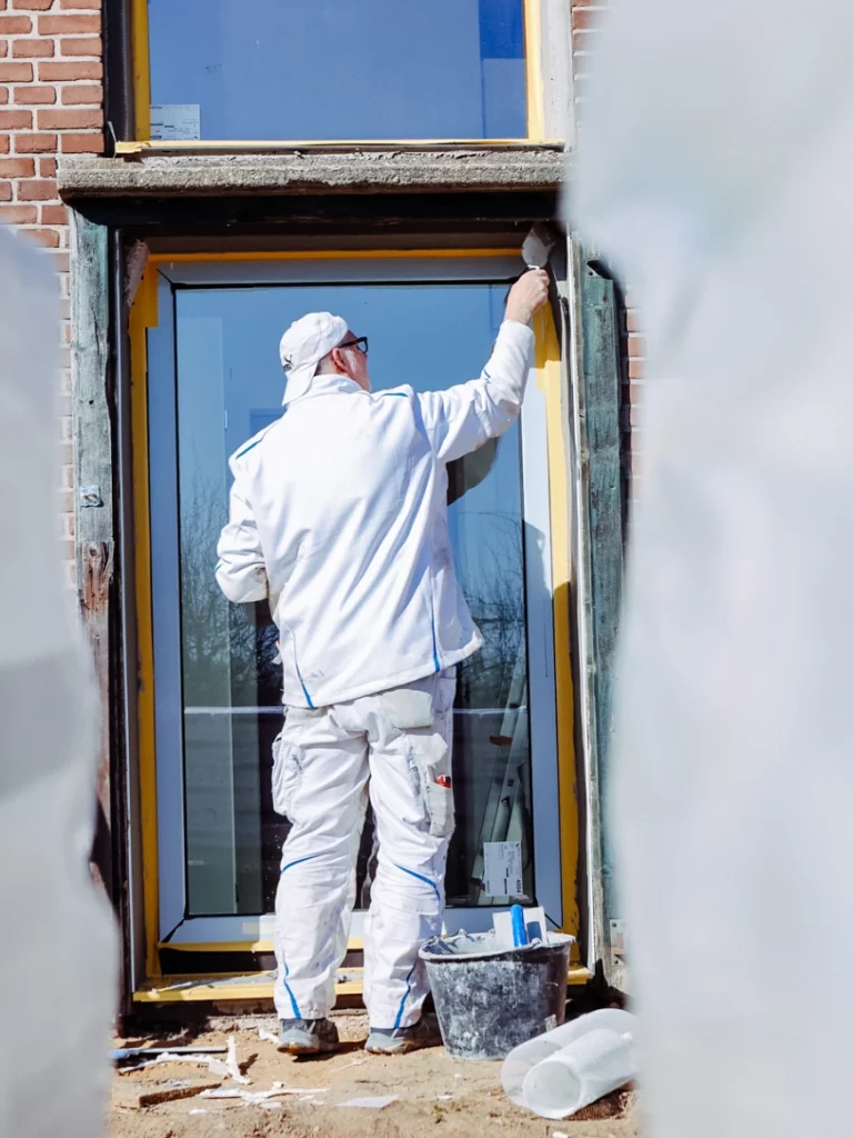 Mitarbeiter von Quint bei professionellen Trockenbauarbeiten